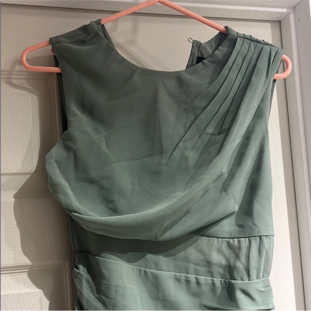 NWT Abercrombie & Fitch A&F Draped Sheer Waist Maxi Dress Green XS - Picture 7 of 8